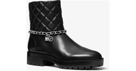 elsa quilted leather boot michael kors|Elsa Quilted Leather Chain Boot .